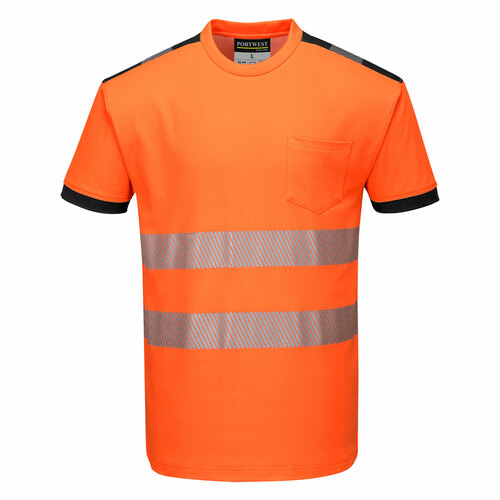 T-Shirt ostrzegawczy PW3, kolor pomarańczowy/czarny, rozmiar XL 1