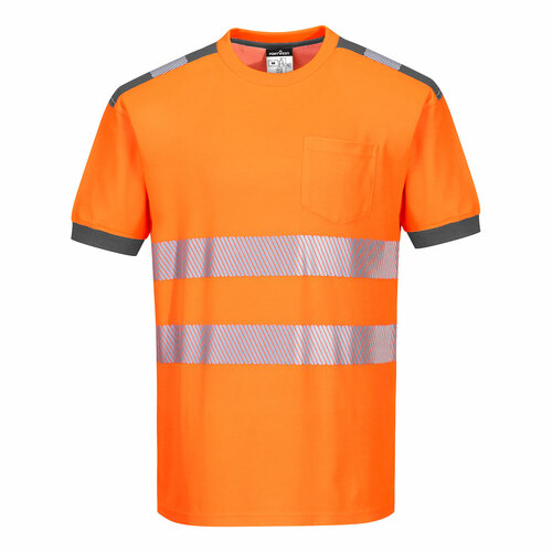 T-Shirt ostrzegawczy PW3, kolor pomarańcz/szary, rozmiar L 1