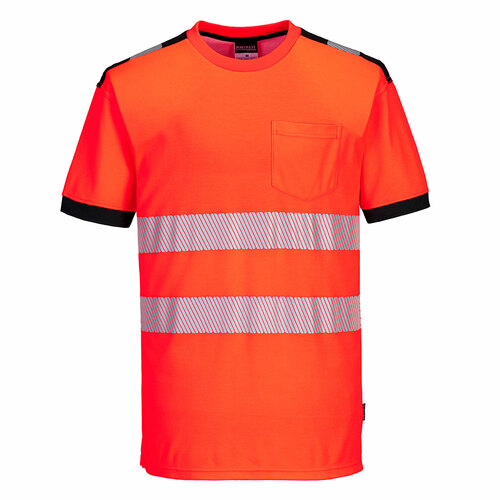 T-Shirt ostrzegawczy PW3, kolor czerwony/czarny, rozmiar XL 1