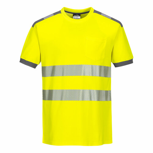 T-Shirt ostrzegawczy PW3, kolor żółty/szary, rozmiar XL 1