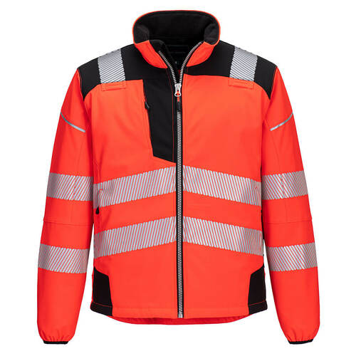 Softshell ostrzegawczy PW3, kolor czerwony/czarny, rozmiar XXXL 1