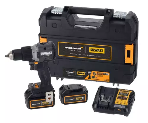 Wiertarko-wkrętarka akumulatorowa 2x5,0Ah 18V XR McLaren F1 edycja limitowana DeWalt DCD85MP2T 1