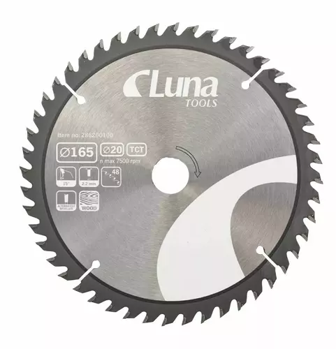 Piła tarczowa Luna Standard TCT 165X20 Z48 1