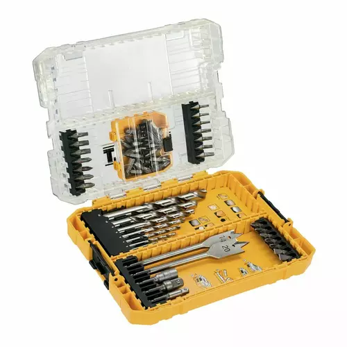 Zestaw 55 szt. końcówek PH, PZ, TX, SL, wierteł do metalu i drewna, Medium Tough Case, ToughCase+ DeWalt DT70757-QZ 1