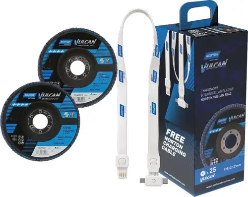 Pakiet 25 szt. lamelek VULCAN ø125/gr60 R841 + kabel do ładowania USB gratis! 1