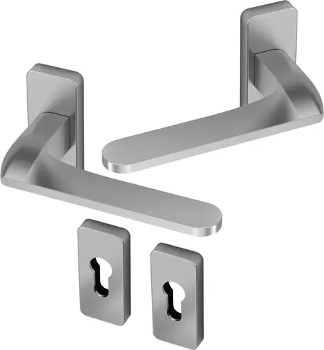 Klamka Cloe szyld prostokątny 74x33mm Claq8 50-90 + szyld wb, chrom matowy [op-11171-1505-002-000-15] 1
