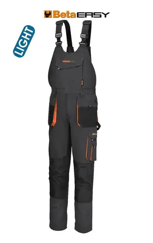 Spodnie robocze na szelkach EASY LIGHT 7863G z wstawkami Oxford szare 5XL 1