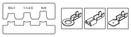Szczypce do zaciskania końcówek nieizolowanych otwartych, 0,5-6 mm² BM531 1