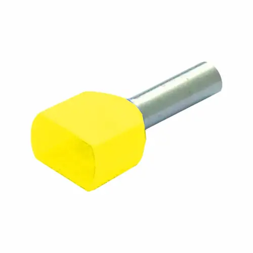 Końcówka tulejkowa izolowana podwójna, 2x1.0/12, 1.0 mm², żółta, 200 szt. BM 005551 1
