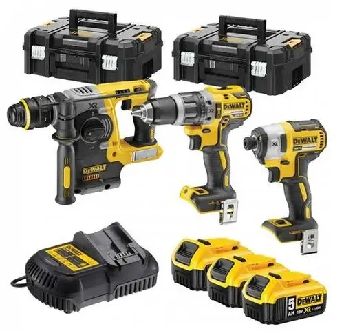 Zestaw 3 elektronarzędzi 18V 3x5,0Ah 2xTStak DeWalt DCK368P3T 1