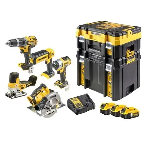 Zestaw 5 elektronarzędzi 18V 3x5,0Ah 2xTStak DeWalt DCK500P3T 1