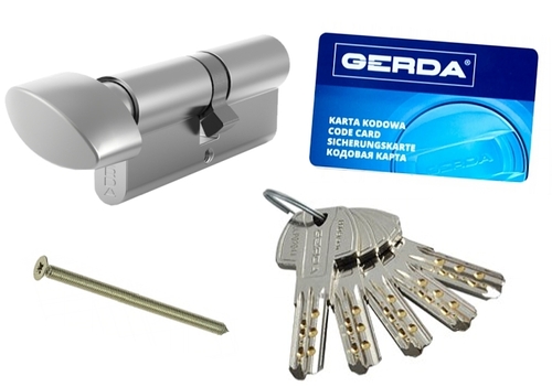 Wkładka z atestem do drzwi do zamka 30g/40 Gerda PRO SYSTEM X z gałką 1