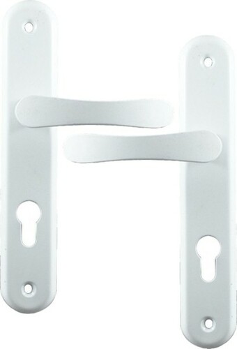 Klamka do drzwi z długim szyldem 72 D WB biała 1