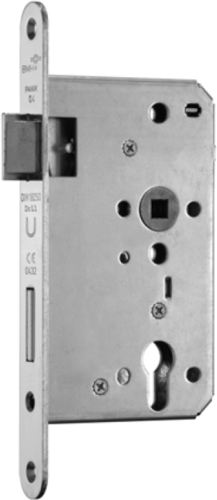Zamek do drzwi 72/65 wpuszczany na wkładkę bębenkową przeciwpożarowy antypaniczny E inox BMH  lewy 1