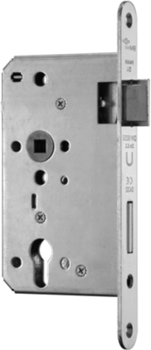 Zamek do drzwi 72/65 wpuszczany na wkładkę bębenkową przeciwpożarowy antypaniczny E inox BMH  prawy 1