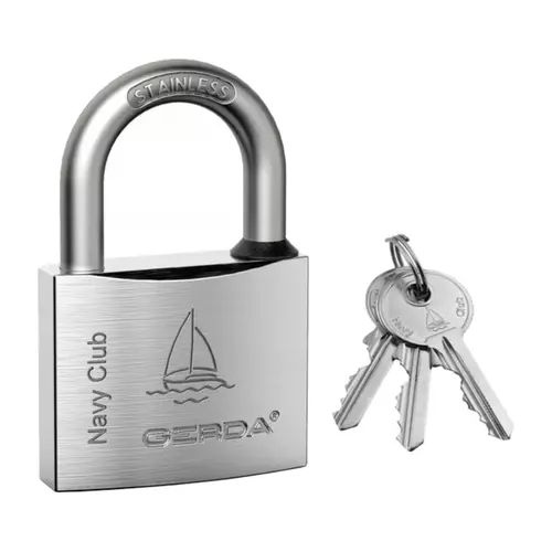 Kłódka ze stali nierdzewnej zatrzaskowa GERDA NAVY KCNP-50 INOX 1