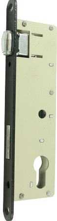Zamek do drzwi wpuszczany na wkładkę bębenkową rolkowy Jania Z223 1